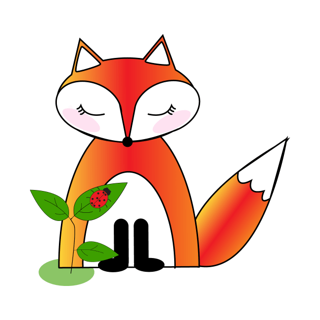 Grey's Shy Fox with Ladybug Lispe by Lispe