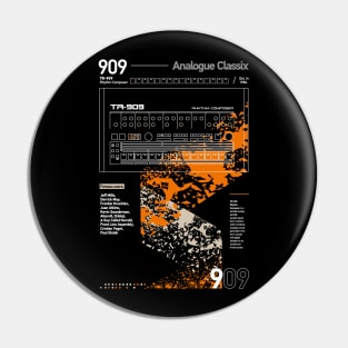 909 Classix Outline Orange Pin