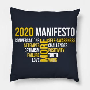 2020 Manifesto dark | Happy New Year 2020 Pillow