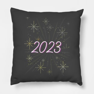 Blue, Gold and Mauve New Year Design 2023 - Ring in the New Year Pillow