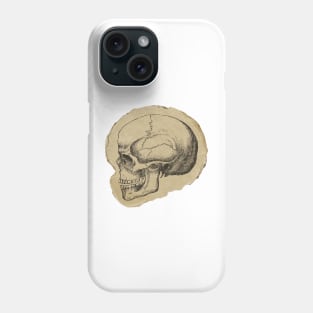 vintage skeleton drawing on paper cutout Phone Case