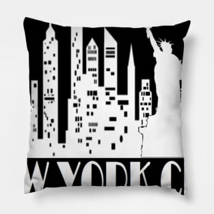 New York City Skyline - WHITE Pillow