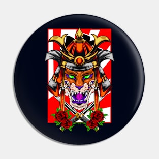 Samurai Fox | Orange Kabuto Pin