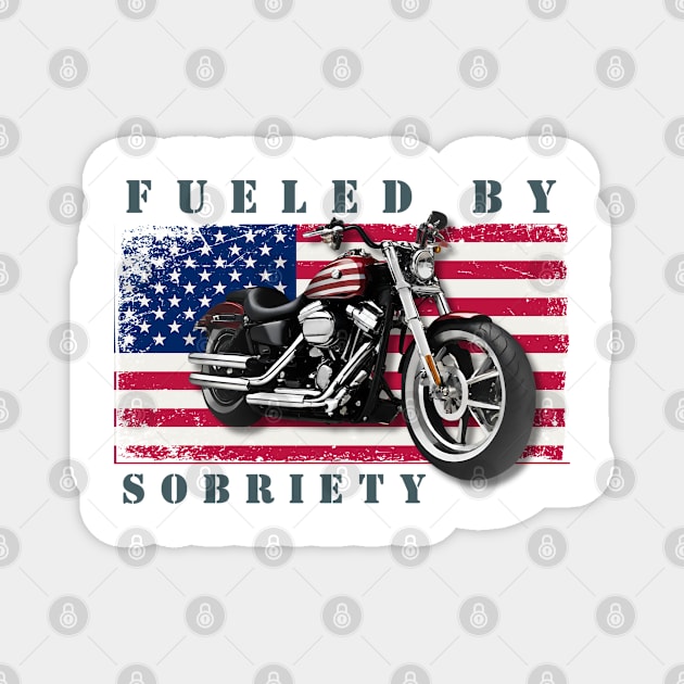 Fueled By My Sobriety, Vintage Bike Magnet by SOS@ddicted