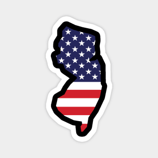 New Jersey State Shape Flag Background Magnet