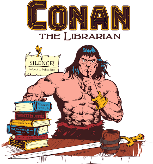 Conan the Librarian Colored Kids T-Shirt by Victor Maristane