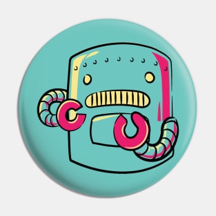 Retro Robot Cartoon Pin