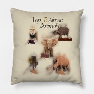 Top 5 African Animals Pillow