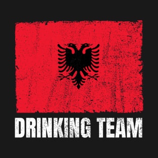 Albanian Drinking Team Graphic for Men Women Funny Albania Flag T-Shirt