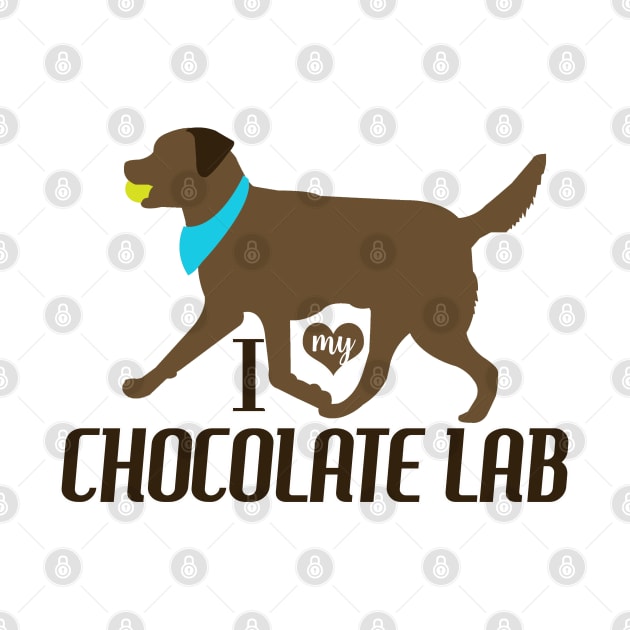 Chocolate Lab Pattern in Blue Chocolate Labs with Hearts Dog Patterns by JessDesigns