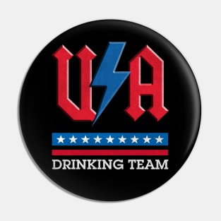 USA rock n roll thunder lightning style Drinking team Pin