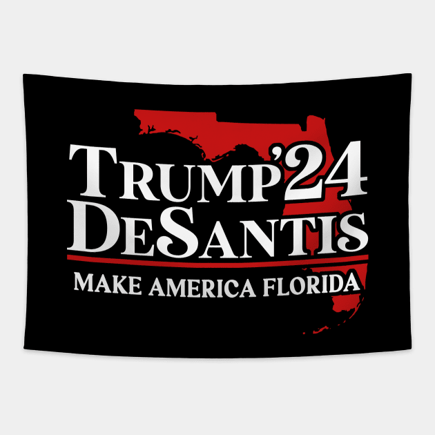 Trump DeSantis 2024 Make America Florida Tapestry by TextTees