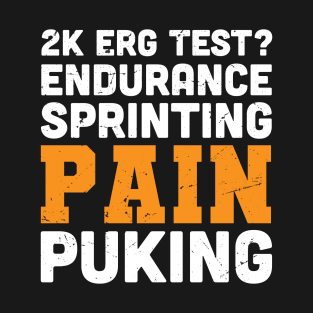 2k ERG test? endurance, sprinting pain and puking / rowing athlete gifts, rowing training present T-Shirt