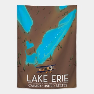 lake erie Vintage style map Tapestry