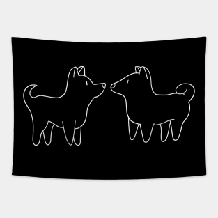 Puppies - dark bg Tapestry