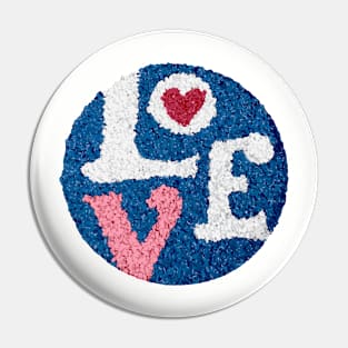 Love - Melted Plastic Popcorn art Pin