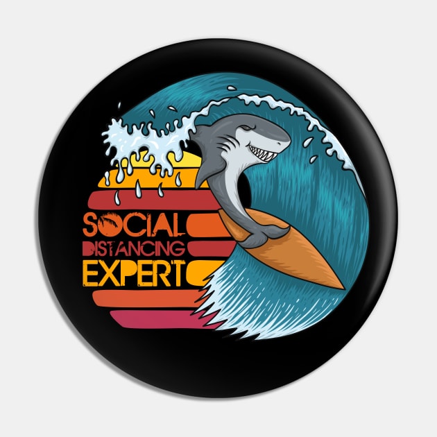 Social Distancing Expert - SURFER SHARK Pin by Pannolinno