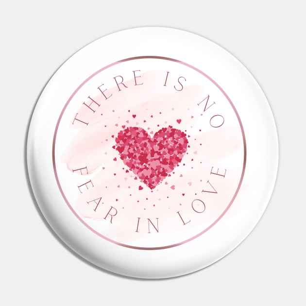 This is no fear in Love Red heart Pin by Mission Bear