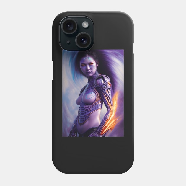 Cosmic Woman | Fantasy Concept Art | Futuristic Character Artwork | Cybernetic Girl Phone Case by GloomCraft