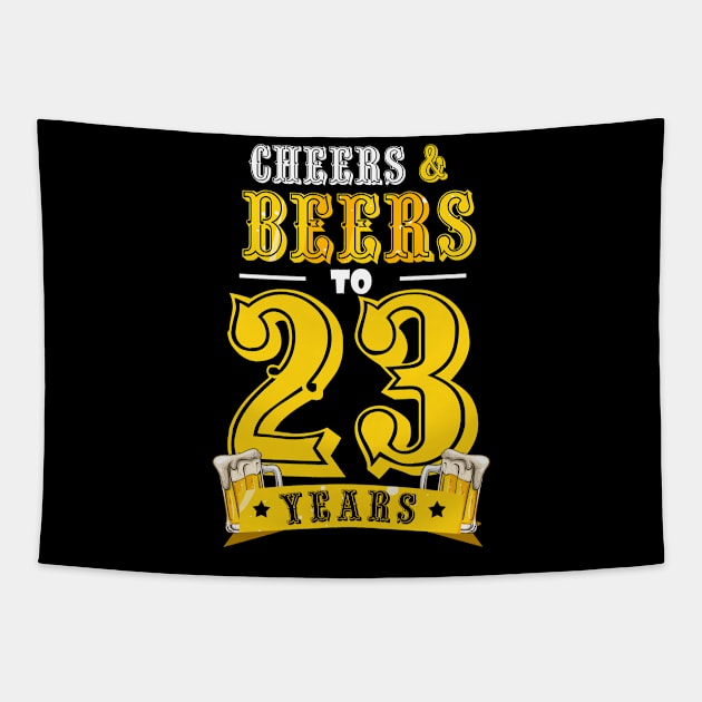 50th Birthday Beer Lover Cheers and Beers to 50 Years _23 Tapestry by timski