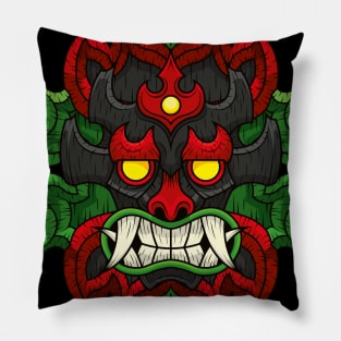 Tiki Mask Akuma Pillow