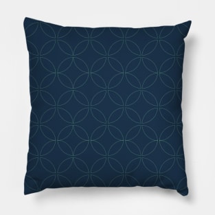 BLUE green geometric pattern Pillow