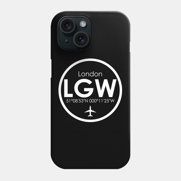 LGW, London Gatwick Airport, England Phone Case by Fly Buy Wear