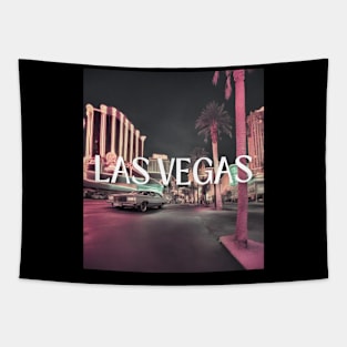 las vegas retro street 80s Tapestry