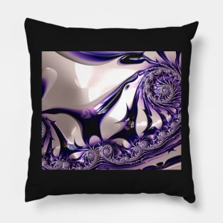 Purple Golden Fractal Pillow