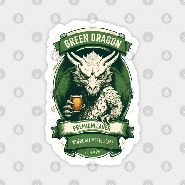 Green Dragon Premium Lager - Where Ale Meets Scale - Fantasy Magnet by Fenay-Designs