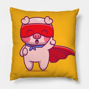 Cute Pig Superhero Pillow