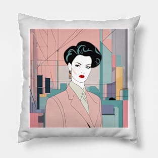 Vivid Dreams Art Deco Patrick Nagel 80s Pillow