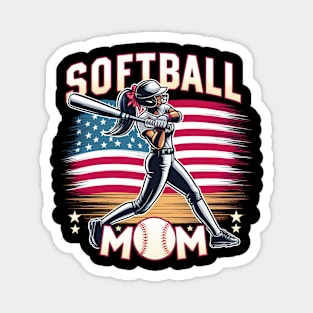 US Flag Softball Player Mom, mother's day Magnet