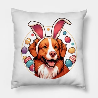 Nova Scotia Duck Tolling Retriever's Easter Celebration Pillow