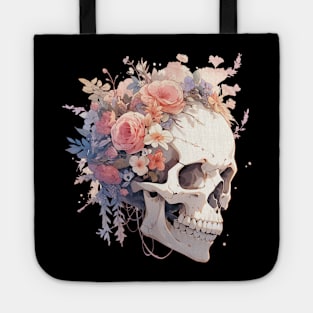 Bones And Botany Skull And Flowers Tote