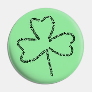 Accountant Text Shamrock Pin