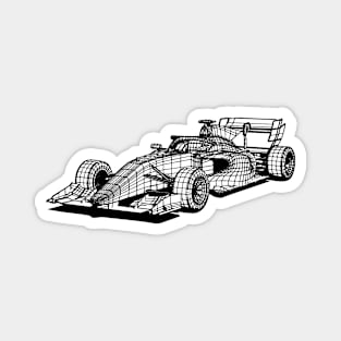 Formula 3 Car Blueprint Sketch Art Magnet