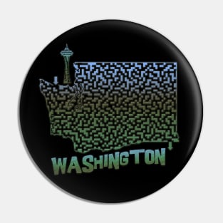 Washington State Outline Maze & Labyrinth Pin