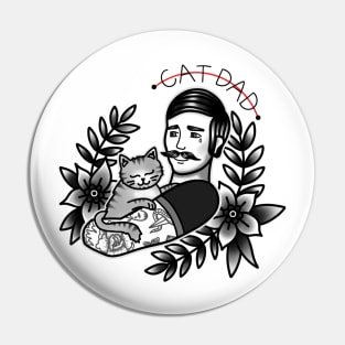 Tattooed ‘Cat Dad’ Pin