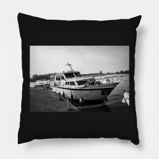 Moored boats on the River Bure Pillow