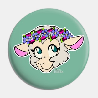 Sweet Sheep - Mixed Flower Crown (Off-White) Pin