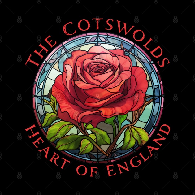 Cotswolds England UK Rose Floral Red Gardener's by Pine Hill Goods