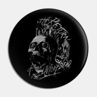 The Return Of The Living Dead, Retro Horror. (Black & White) Pin