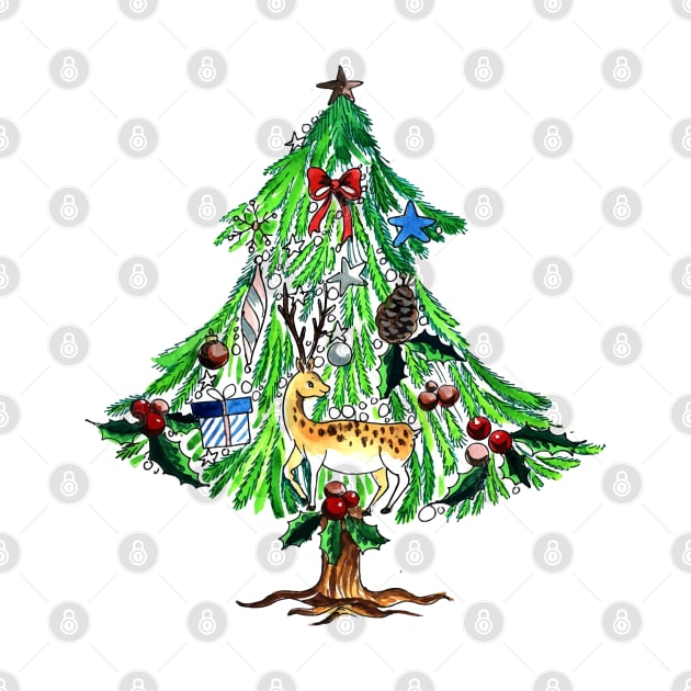 Christmas Tree Hand Drawn by Mako Design 