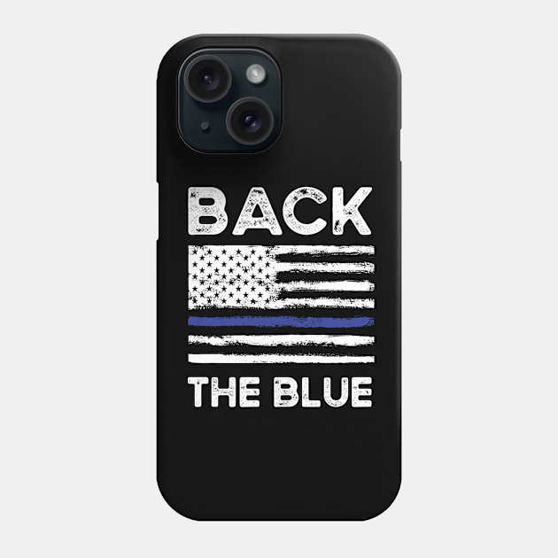 Back The Blue Thin Blue Line Police Support American Flag Phone Case by StudioGJ