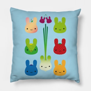 Kawaii Bunny Fruit & Vegetables Pillow