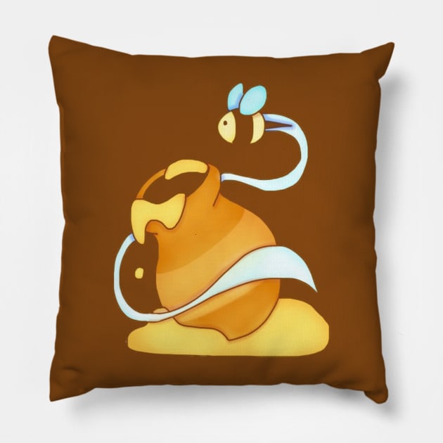 Honeyjar & Bee Pillow by KittenPinkamations' Store