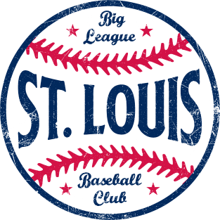 St. Louis Retro Big League Baseball - Red Magnet