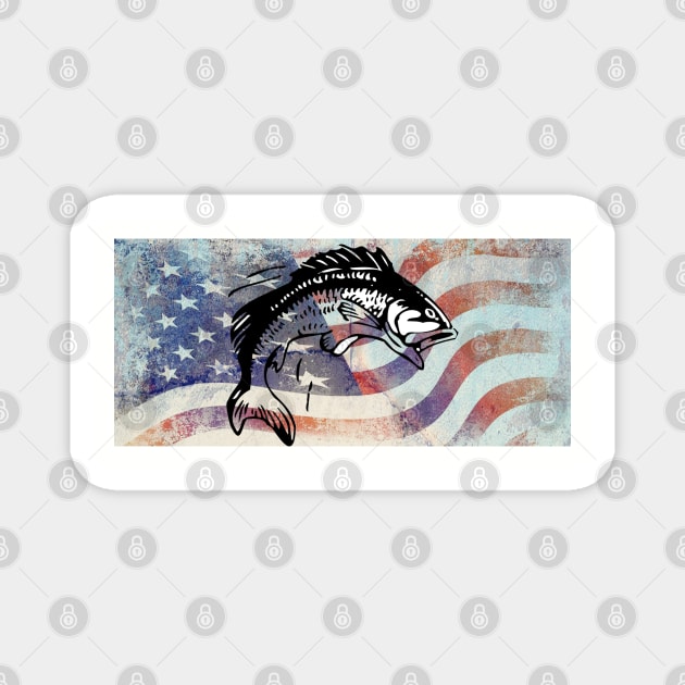 USA American Flag Patriotic Cool Graphic Distressed Design Hobby Gifts Fishing Magnet by tamdevo1