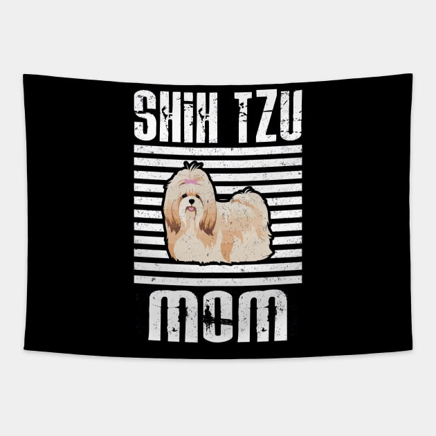 Shih Tzu Mom Proud Dogs Tapestry by aaltadel